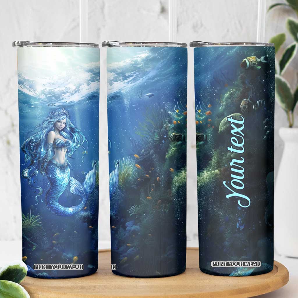 Personalized Blue Mermaid Skinny Tumbler with Oceanic Fantasy Design TS04 Print Your Wear