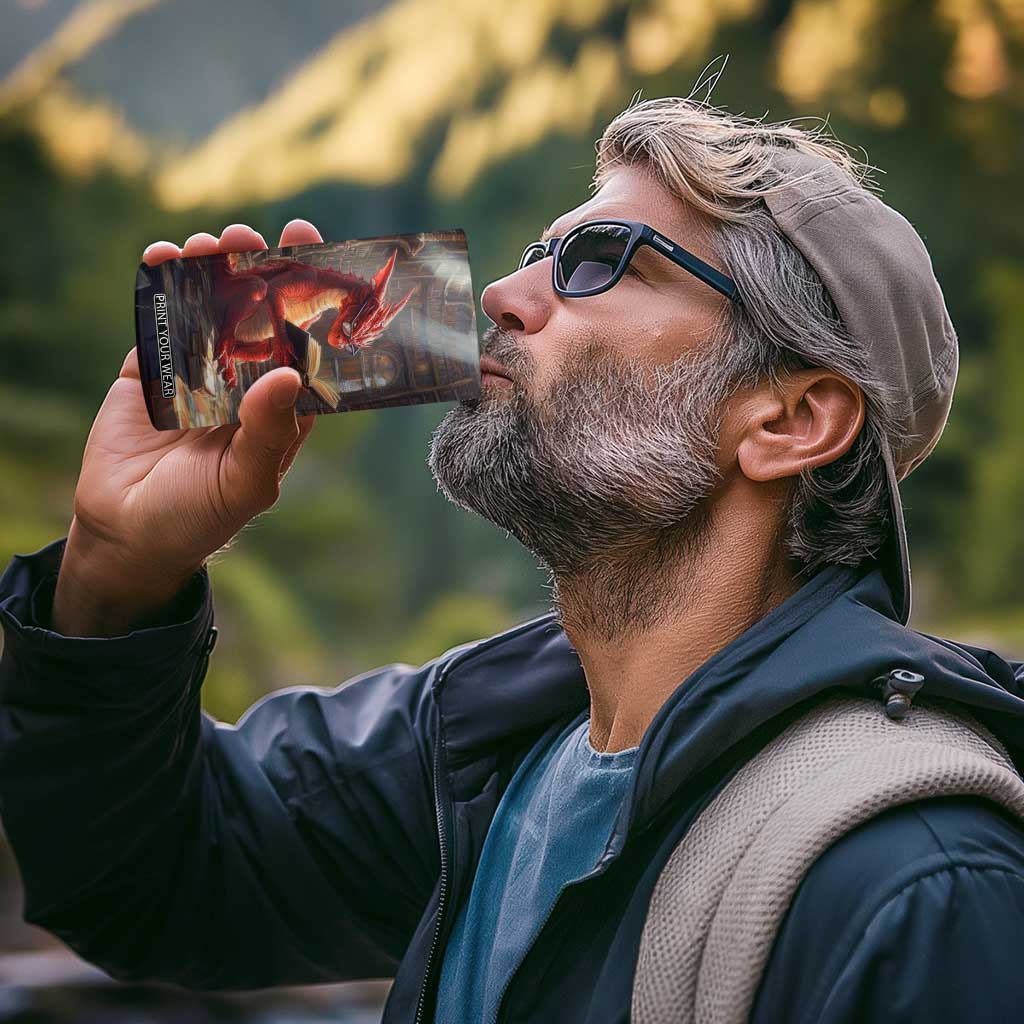 Personalized Book 4 in 1 Can Cooler Tumbler Quote In A World Of Bookworms Be A Book Dragon TS04 Print Your Wear