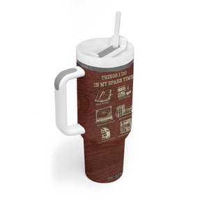Personalized Book Lover Tumbler With Handle with Things I Do In My Spare Time Theme TS04 Print Your Wear