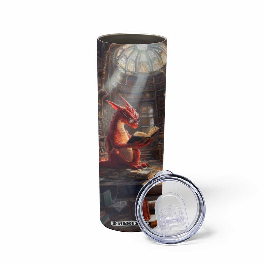 Personalized Book Skinny Tumbler Quote In A World Of Bookworms Be A Book Dragon TS04 Print Your Wear