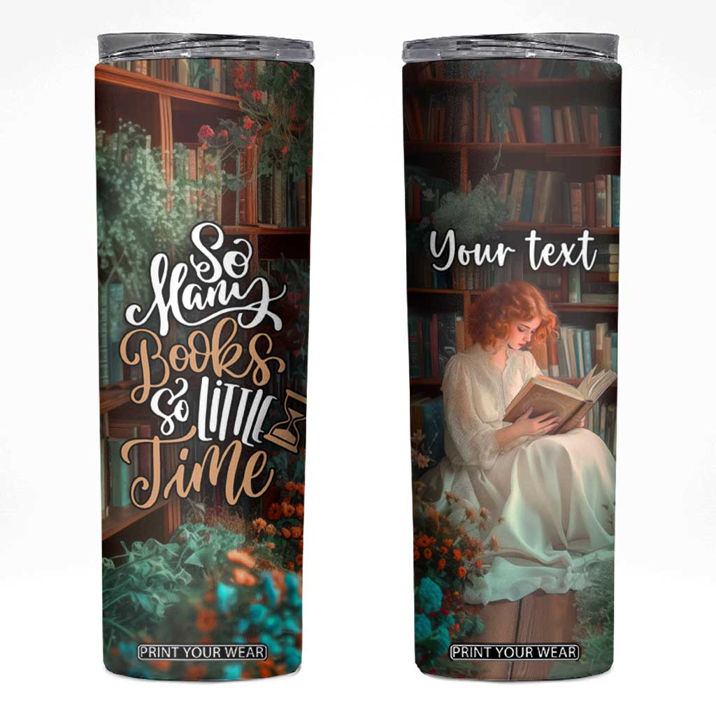 Personalized Book Skinny Tumbler Quote So Many Books So Little Time Design TS04 Multicolor Print Your Wear