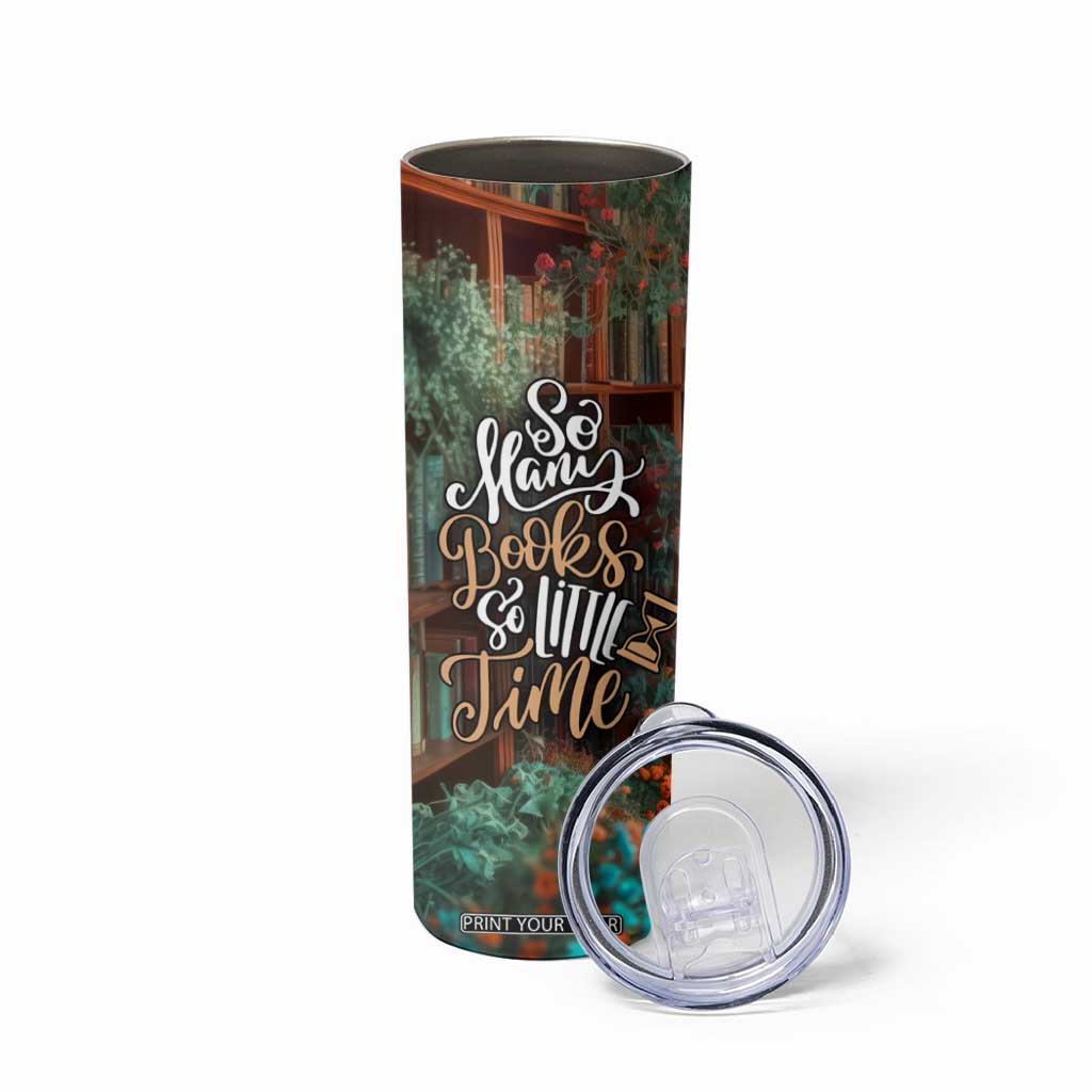 Personalized Book Skinny Tumbler Quote So Many Books So Little Time Design TS04 Print Your Wear