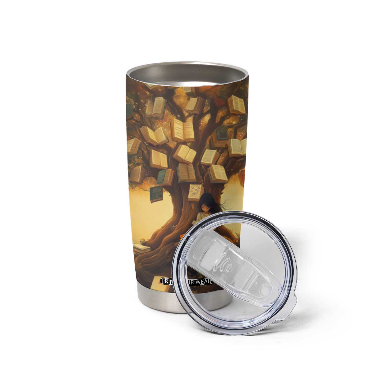 Personalized Book Tumbler Cup Quote A Book A Day Keeps Reality Away Design TS04 Print Your Wear