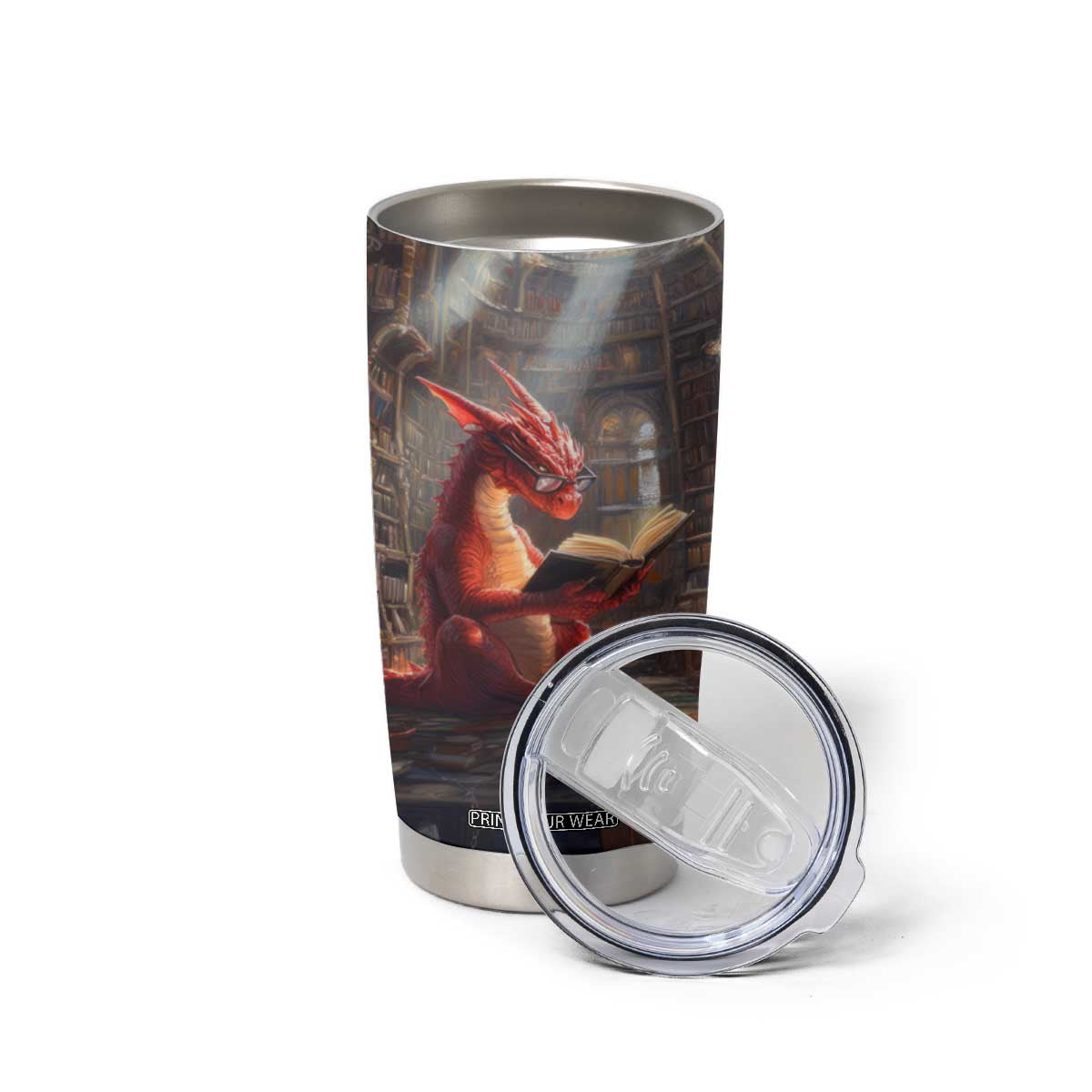 Personalized Book Tumbler Cup Quote In A World Of Bookworms Be A Book Dragon TS04 Print Your Wear