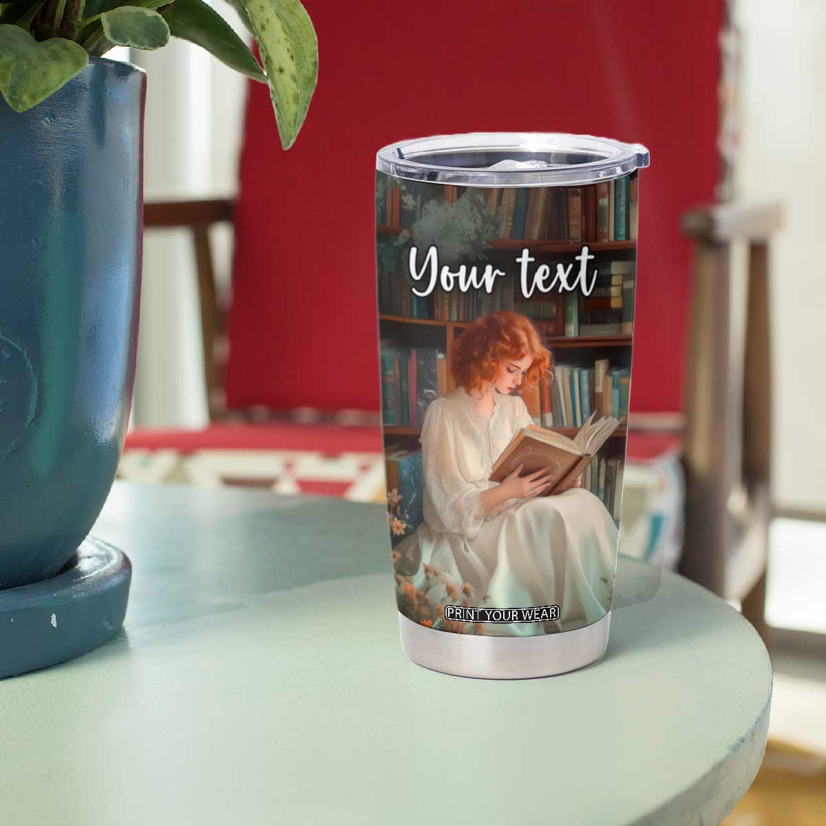 Personalized Book Tumbler Cup Quote So Many Books So Little Time Design TS04 Print Your Wear