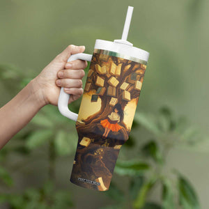 Personalized Book Tumbler With Handle Quote A Book A Day Keeps Reality Away Design TS04 Print Your Wear