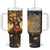Personalized Book Tumbler With Handle Quote A Book A Day Keeps Reality Away Design TS04 One Size: 40 oz Multicolor Print Your Wear