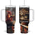 Personalized Book Tumbler With Handle Quote In A World Of Bookworms Be A Book Dragon TS04 One Size: 40 oz Multicolor Print Your Wear