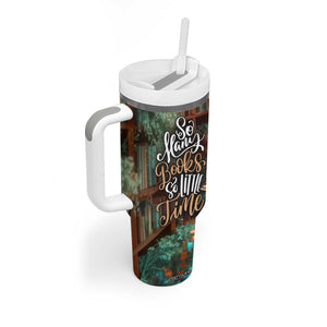 Personalized Book Tumbler With Handle Quote So Many Books So Little Time Design TS04 Print Your Wear