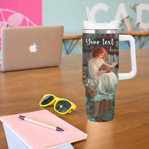 Personalized Book Tumbler With Handle Quote So Many Books So Little Time Design TS04 Print Your Wear