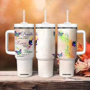 Personalized Butterfly Tumbler With Handle with Faith Theme and Uplifting Quote TS04 Print Your Wear