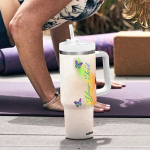 Personalized Butterfly Tumbler With Handle with Faith Theme and Uplifting Quote TS04 Print Your Wear