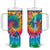 Personalized Butterfly Tumbler With Handle with Hippie Tie Dye Inspired Art TS04 One Size: 40 oz Multicolor Print Your Wear