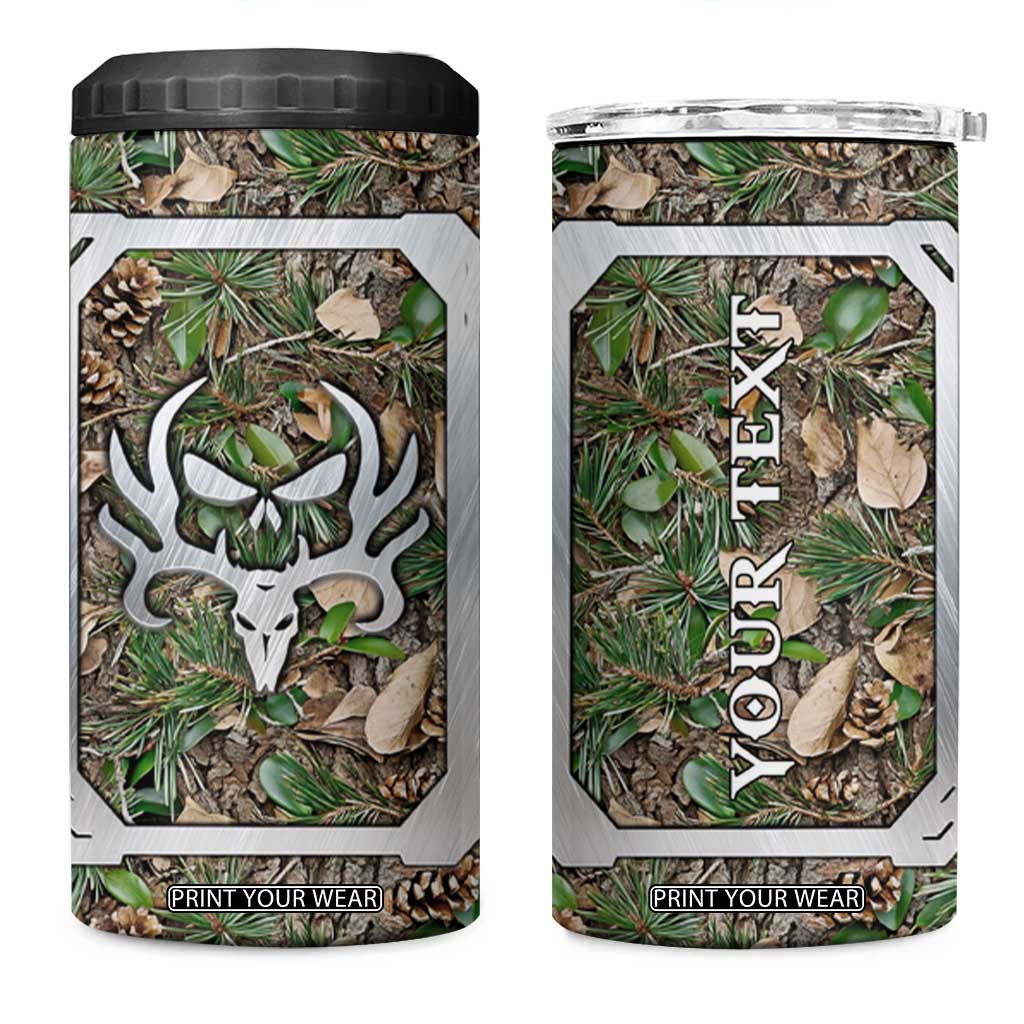 Personalized Camouflage Deer Skull 4 in 1 Can Cooler Tumbler with Hunting Style Design TS04 One Size: 16 oz Multicolor Print Your Wear