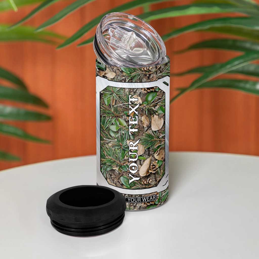 Personalized Camouflage Deer Skull 4 in 1 Can Cooler Tumbler with Hunting Style Design TS04 Print Your Wear