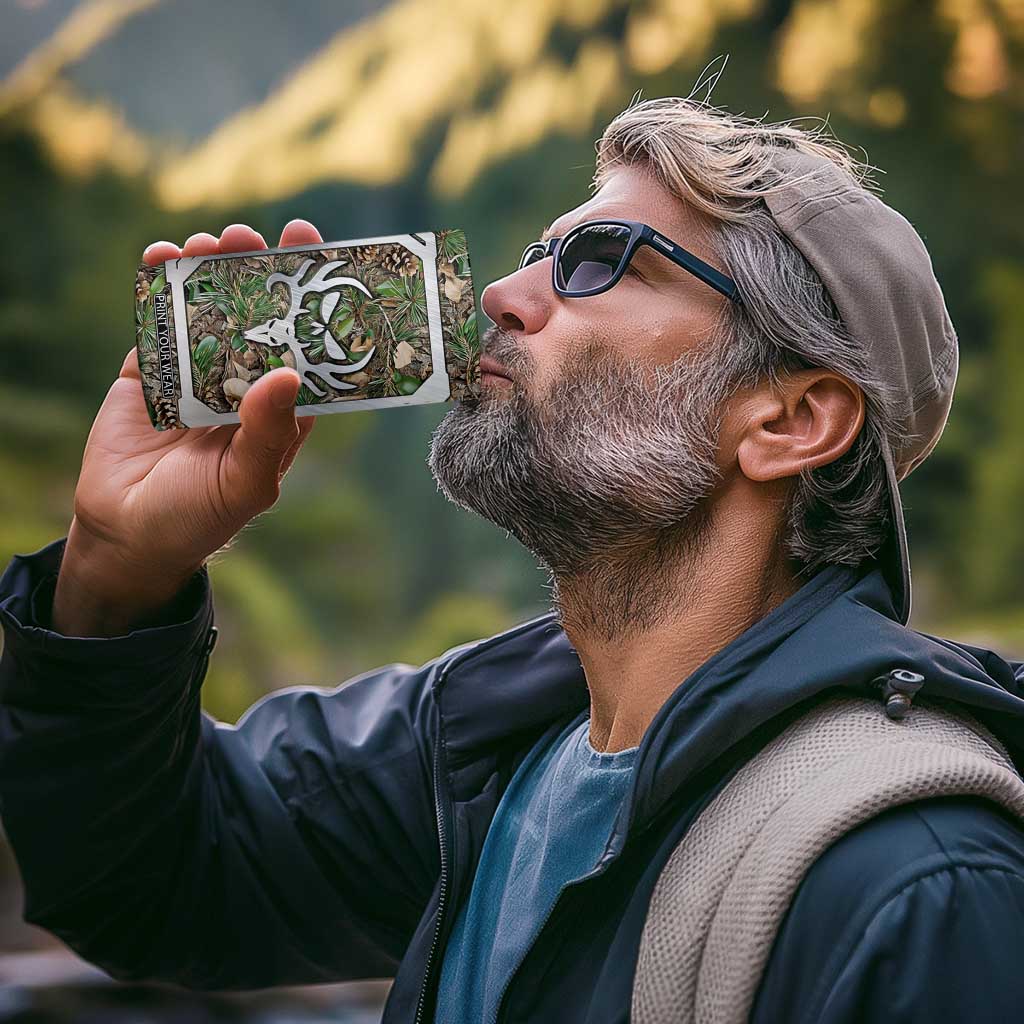 Personalized Camouflage Deer Skull 4 in 1 Can Cooler Tumbler with Hunting Style Design TS04 Print Your Wear