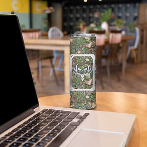 Personalized Camouflage Deer Skull Skinny Tumbler with Hunting Style Design TS04 Print Your Wear