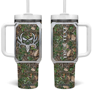 Personalized Camouflage Deer Skull Tumbler With Handle with Hunting Style Design TS04 One Size: 40 oz Multicolor Print Your Wear
