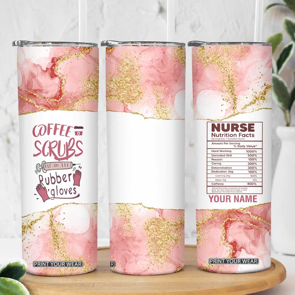 Personalized Coffee Skinny Tumbler Scrubs Rubber Gloves Nurse Quote Design TS04 Print Your Wear