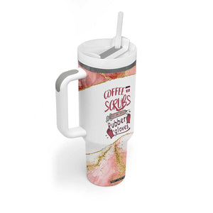 Personalized Coffee Tumbler With Handle Scrubs Rubber Gloves Nurse Quote Design TS04 Print Your Wear