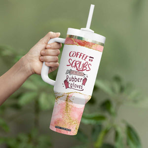 Personalized Coffee Tumbler With Handle Scrubs Rubber Gloves Nurse Quote Design TS04 Print Your Wear