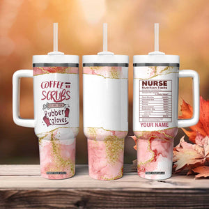 Personalized Coffee Tumbler With Handle Scrubs Rubber Gloves Nurse Quote Design TS04 Print Your Wear