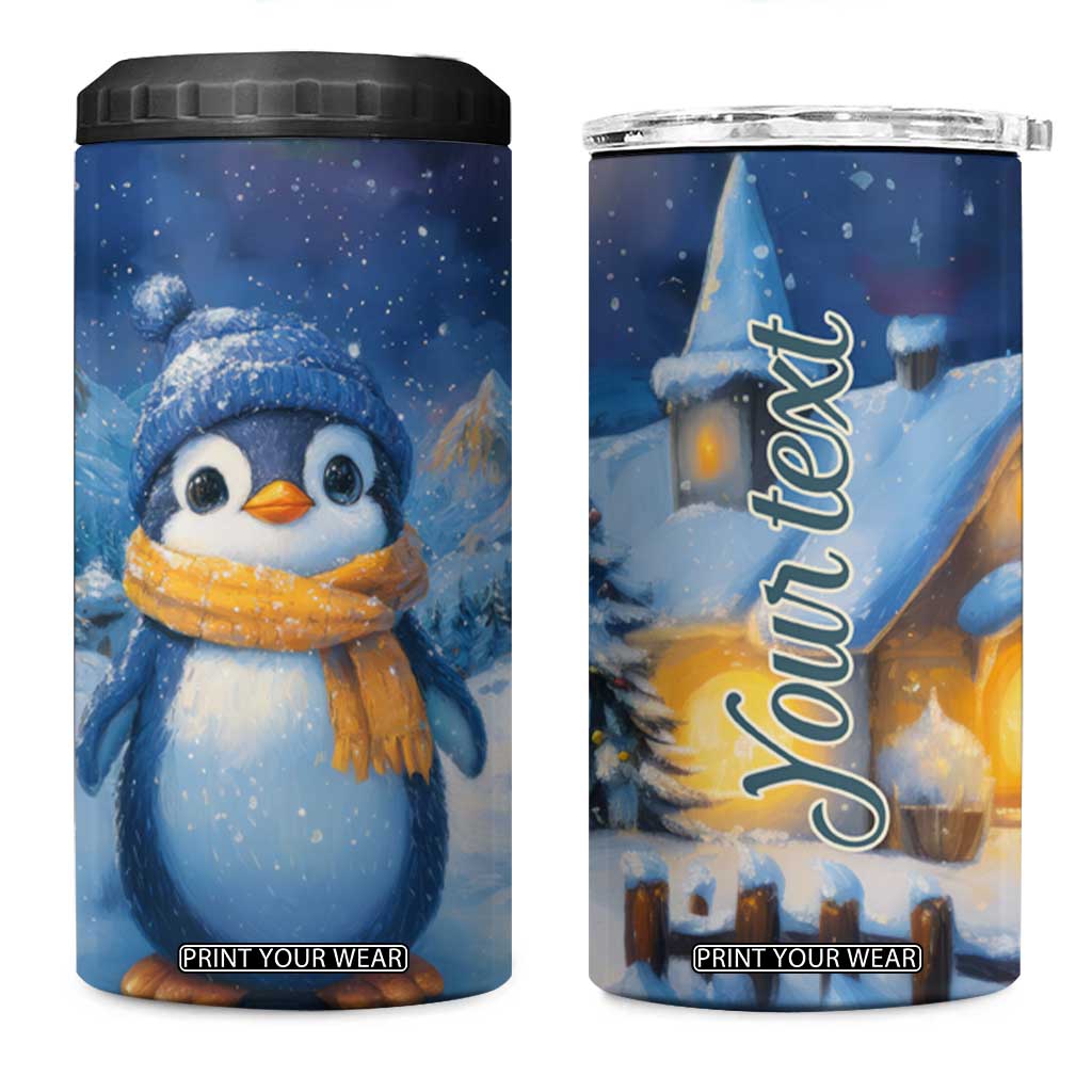 Personalized Cold Penguin 4 in 1 Can Cooler Tumbler with Winter Expression Design TS04 One Size: 16 oz Multicolor Print Your Wear