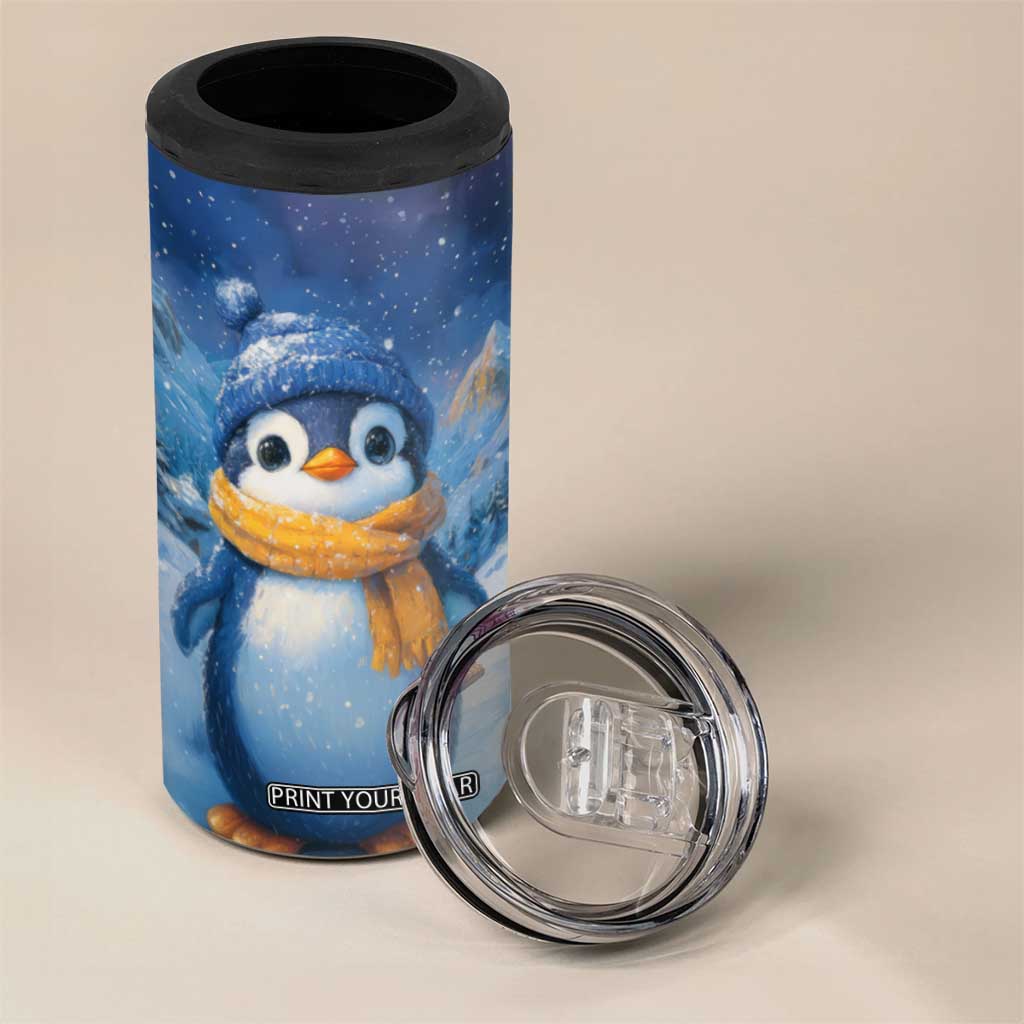 Personalized Cold Penguin 4 in 1 Can Cooler Tumbler with Winter Expression Design TS04 Print Your Wear
