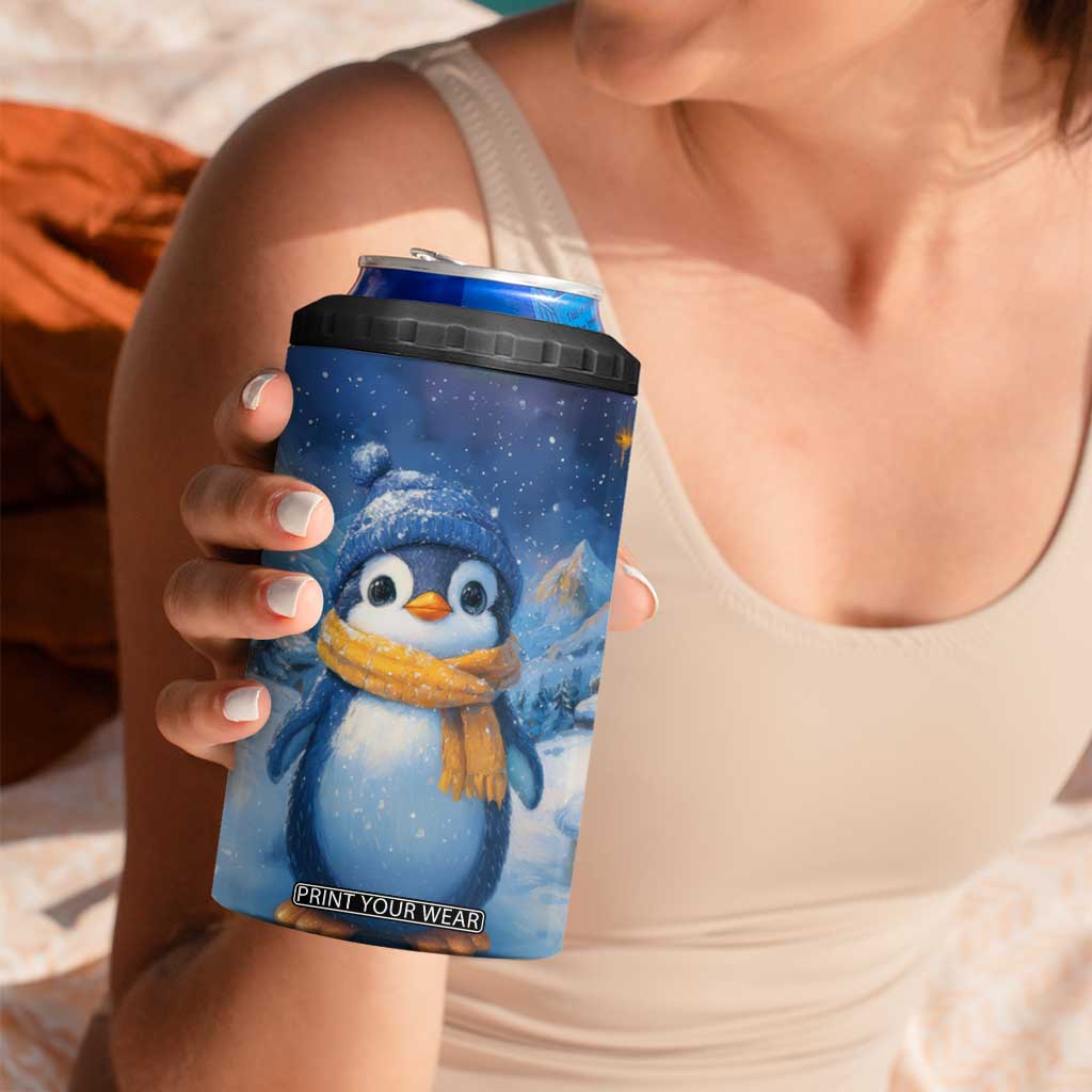 Personalized Cold Penguin 4 in 1 Can Cooler Tumbler with Winter Expression Design TS04 Print Your Wear