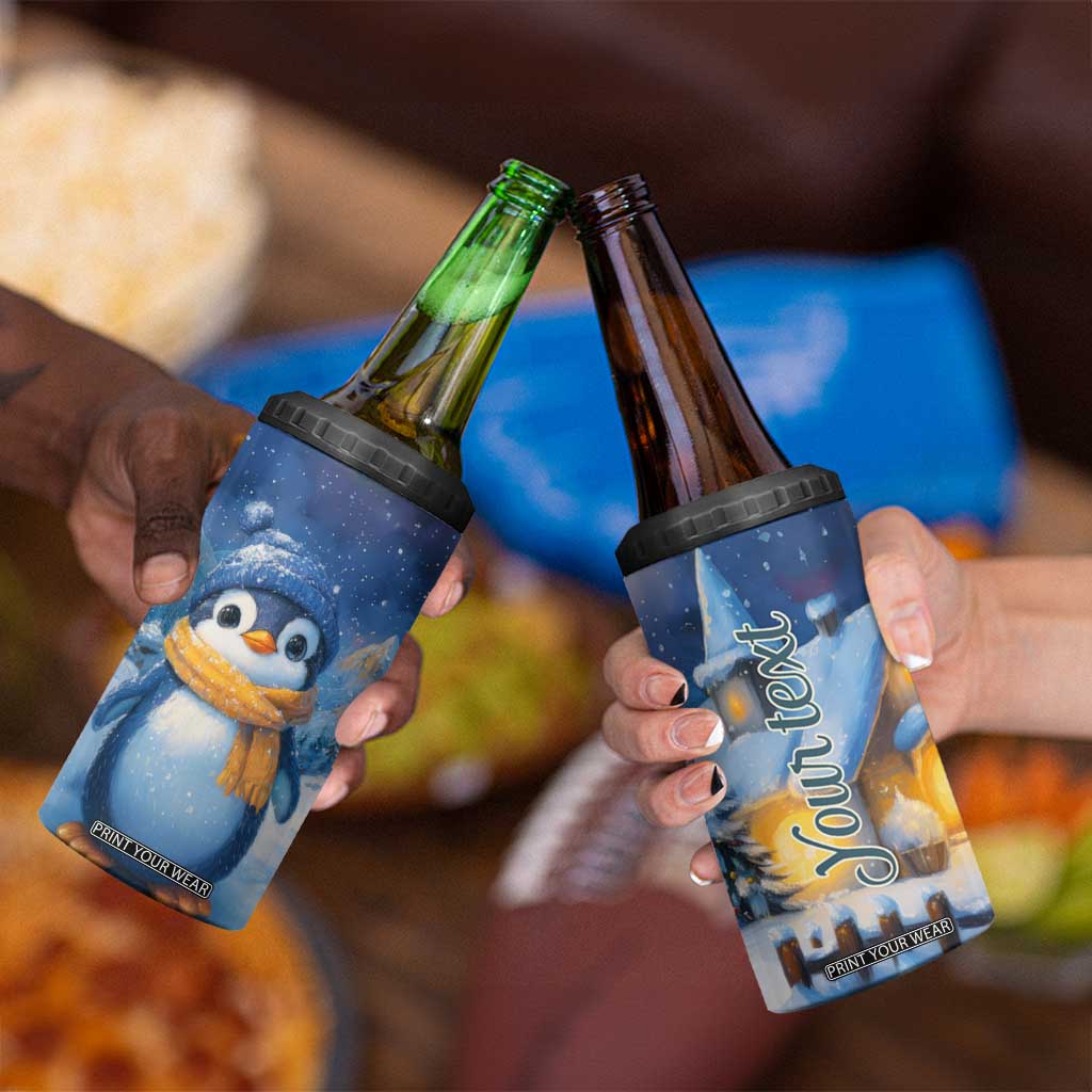 Personalized Cold Penguin 4 in 1 Can Cooler Tumbler with Winter Expression Design TS04 Print Your Wear