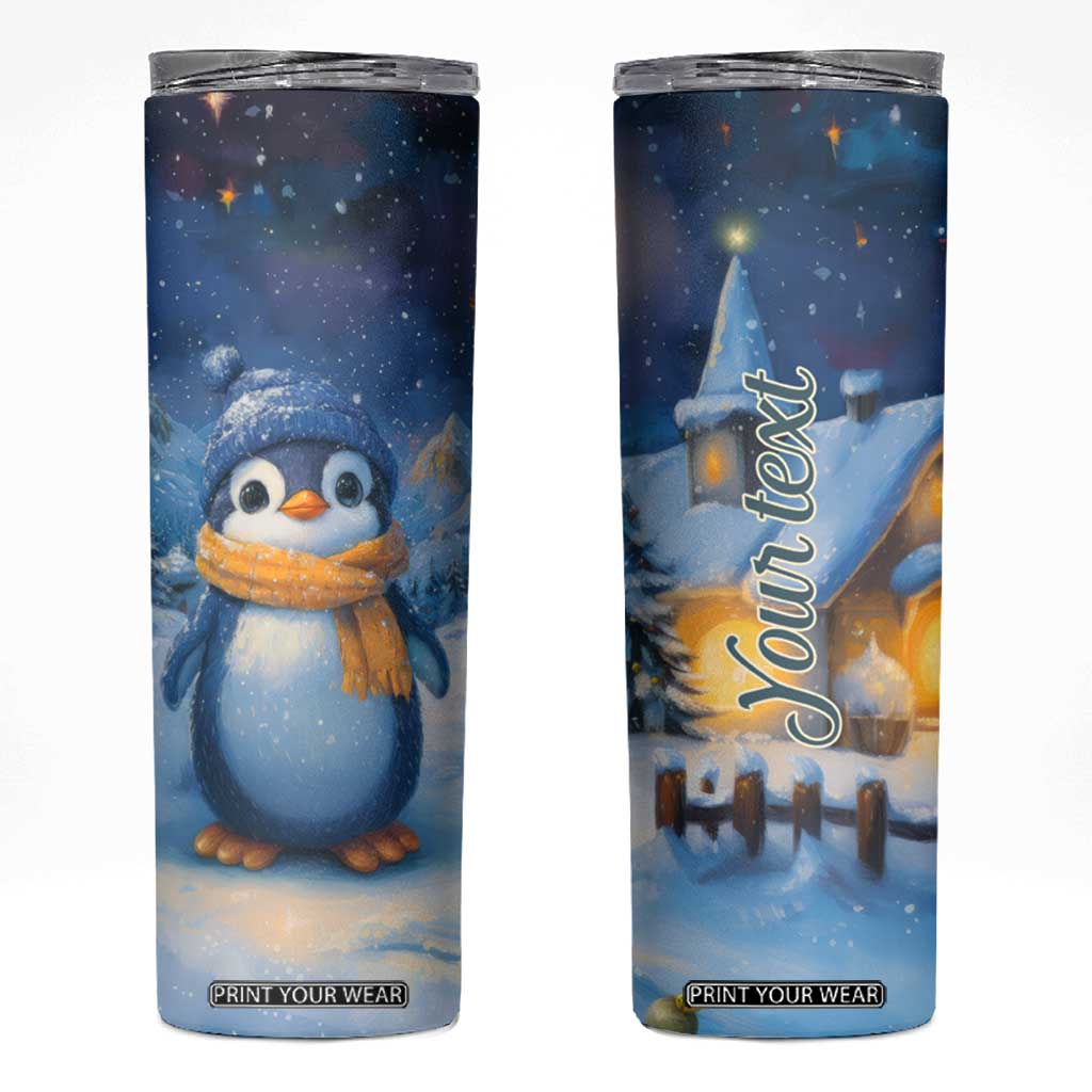 Personalized Cold Penguin Skinny Tumbler with Winter Expression Design TS04 Multicolor Print Your Wear