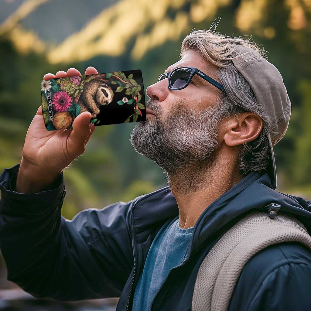 Personalized Colorful Floral Sloth 4 in 1 Can Cooler Tumbler with Artistic Design TS04 Print Your Wear