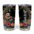 Personalized Colorful Floral Sloth Tumbler Cup with Artistic Design TS04 Black Print Your Wear