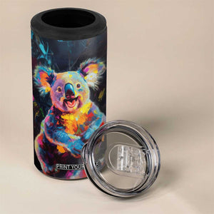 Personalized Colorful Koala 4 in 1 Can Cooler Tumbler with Vibrant Artistic Theme TS04 Print Your Wear