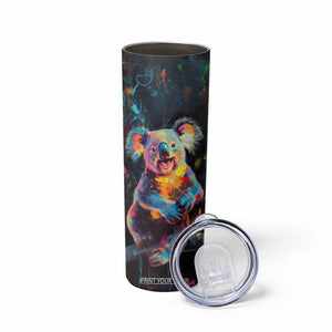 Personalized Colorful Koala Skinny Tumbler with Vibrant Artistic Theme TS04 Print Your Wear
