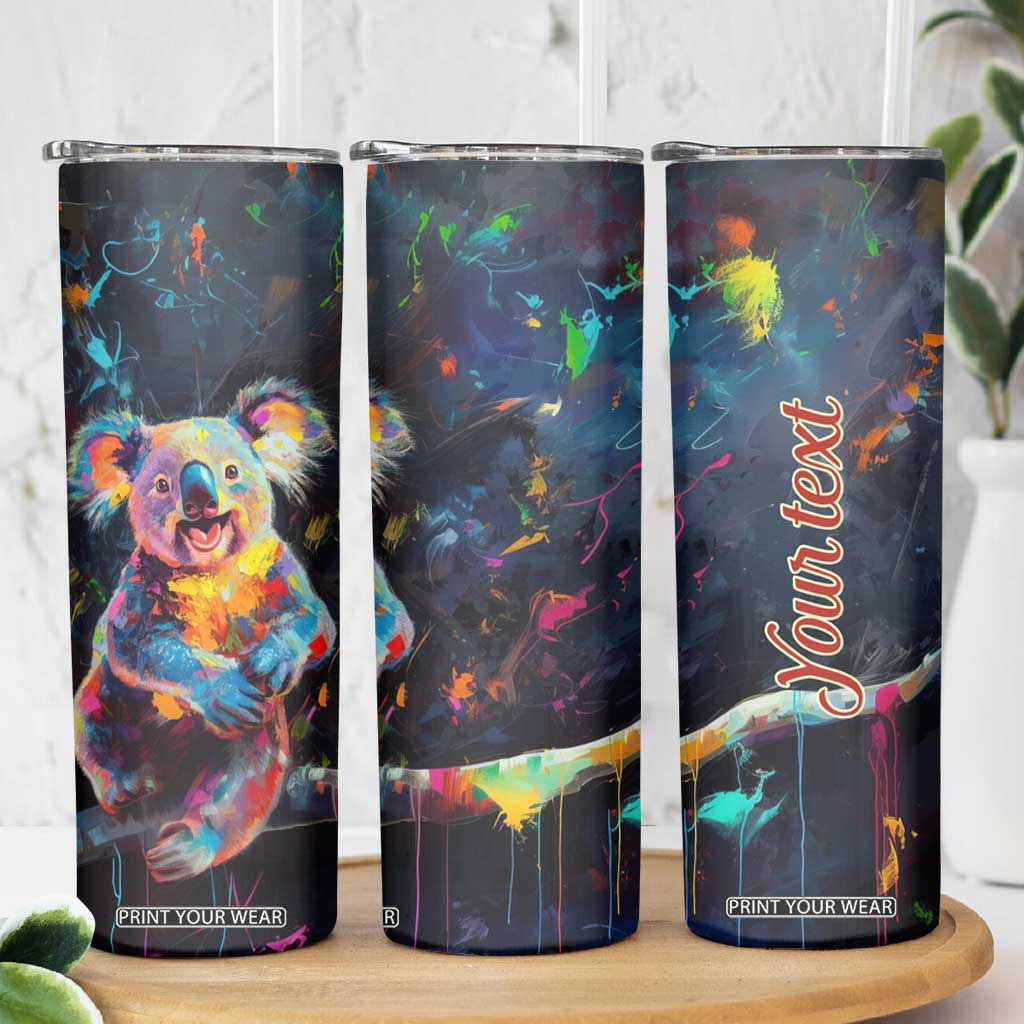 Personalized Colorful Koala Skinny Tumbler with Vibrant Artistic Theme TS04 Print Your Wear