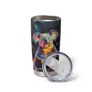 Personalized Colorful Koala Tumbler Cup with Vibrant Artistic Theme TS04 Print Your Wear