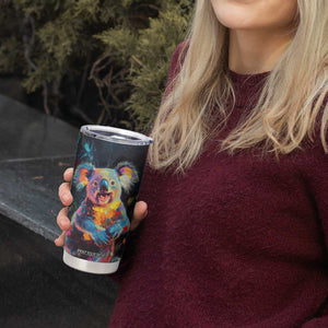 Personalized Colorful Koala Tumbler Cup with Vibrant Artistic Theme TS04 Print Your Wear