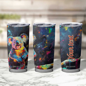 Personalized Colorful Koala Tumbler Cup with Vibrant Artistic Theme TS04 Print Your Wear