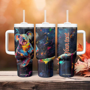 Personalized Colorful Koala Tumbler With Handle with Vibrant Artistic Theme TS04 Print Your Wear