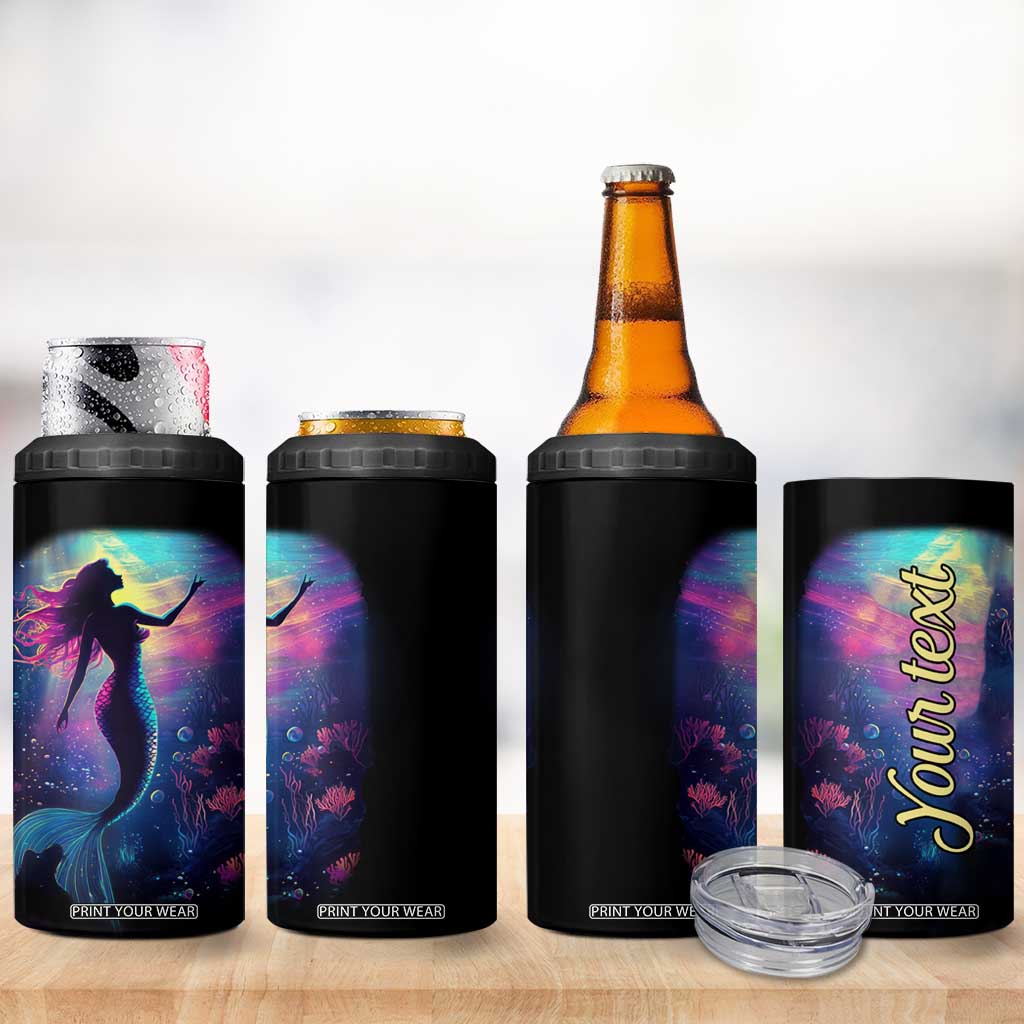 Personalized Colorful Mermaid 4 in 1 Can Cooler Tumbler with Vibrant Art Style TS04 Print Your Wear