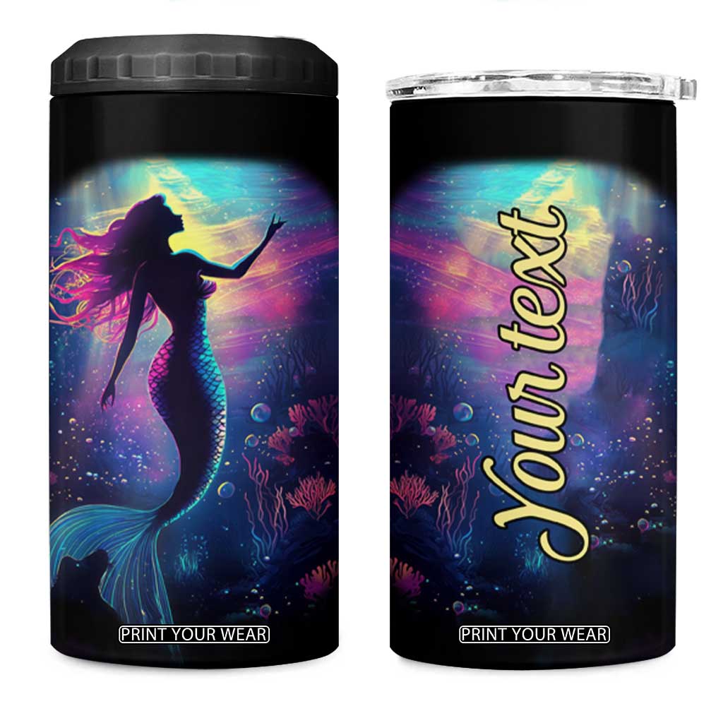 Personalized Colorful Mermaid 4 in 1 Can Cooler Tumbler with Vibrant Art Style TS04 One Size: 16 oz Multicolor Print Your Wear