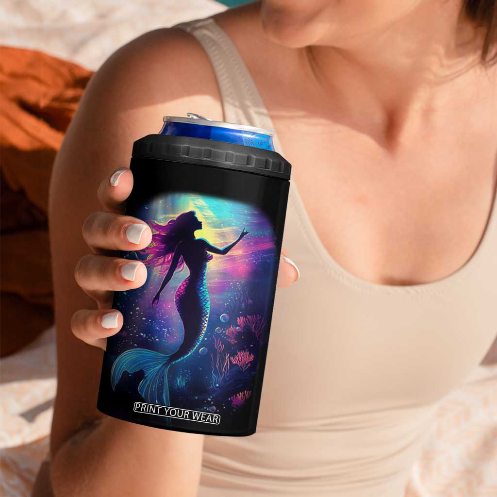 Personalized Colorful Mermaid 4 in 1 Can Cooler Tumbler with Vibrant Art Style TS04 Print Your Wear