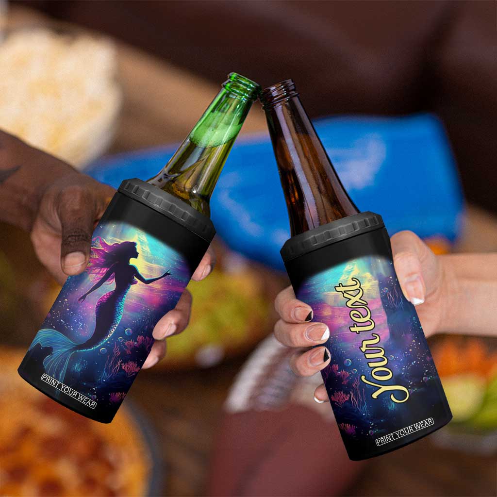 Personalized Colorful Mermaid 4 in 1 Can Cooler Tumbler with Vibrant Art Style TS04 Print Your Wear