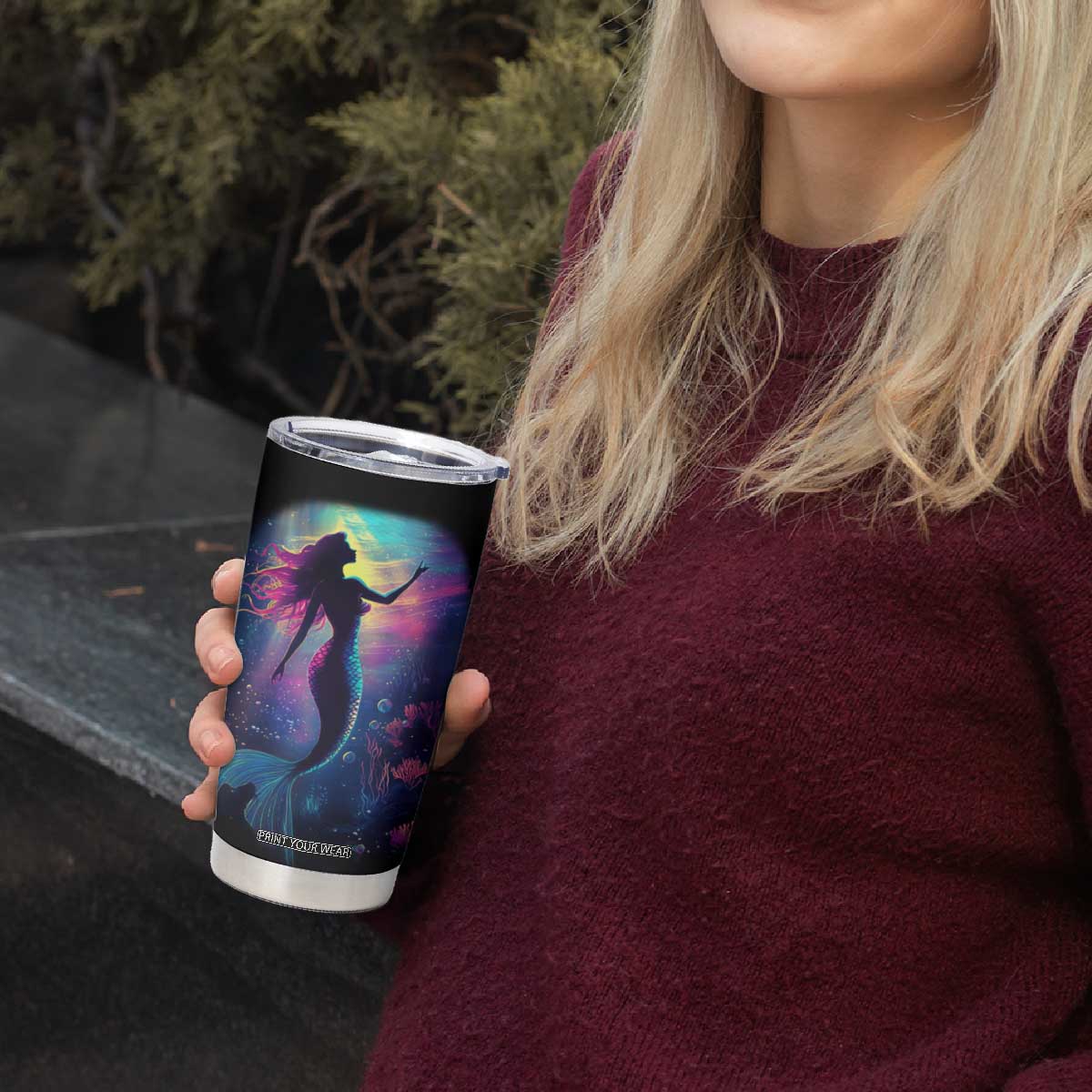 Personalized Colorful Mermaid Tumbler Cup with Vibrant Art Style TS04 Print Your Wear