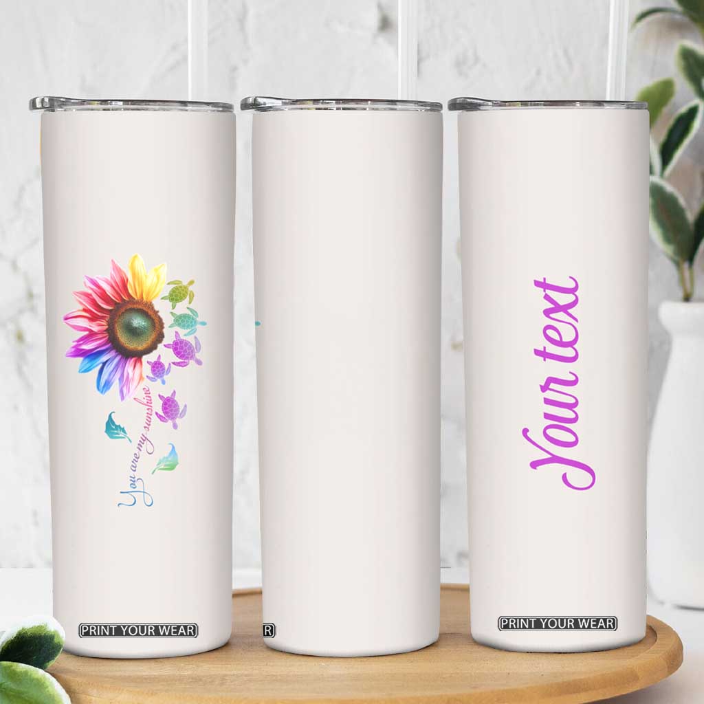 Personalized Colorful Turtle Skinny Tumbler with You Are My Sunshine Theme TS04 Print Your Wear
