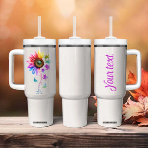 Personalized Colorful Turtle Tumbler With Handle with You Are My Sunshine Theme TS04 Print Your Wear