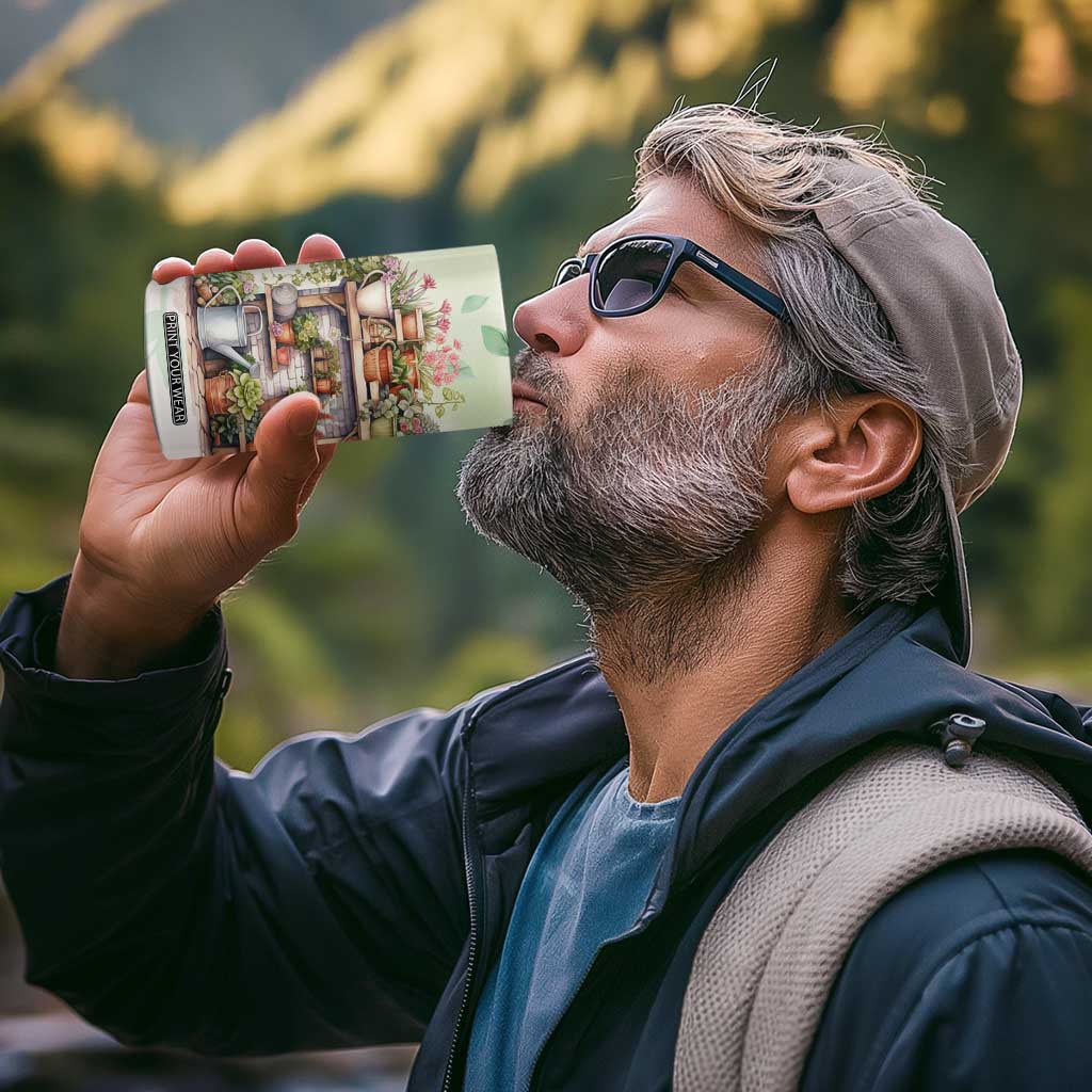 Personalized Cozy Gardening Corner 4 in 1 Can Cooler Tumbler with Plant Theme TS04 Print Your Wear