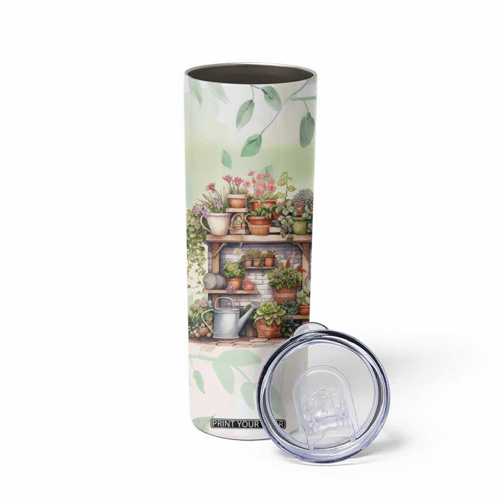 Personalized Cozy Gardening Corner Skinny Tumbler with Plant Theme TS04 Print Your Wear