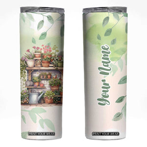 Personalized Cozy Gardening Corner Skinny Tumbler with Plant Theme TS04 Multicolor Print Your Wear